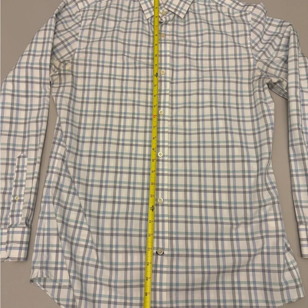 Banana Republic Men's Checkered Shirt - Blue, White,‎ and Gray